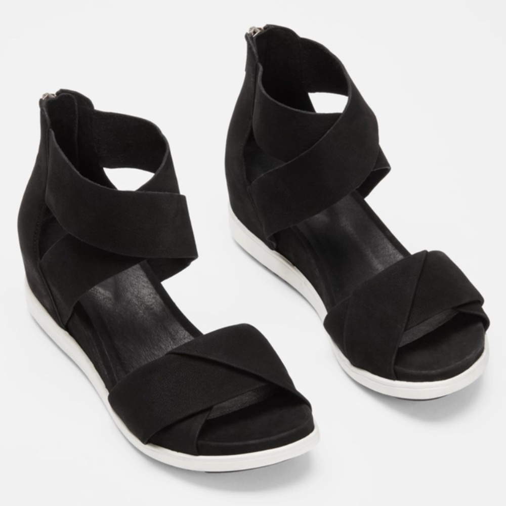 EILEEN FISHER VIV BLACK TUMBLED NUBUCK- SIZE 7.5